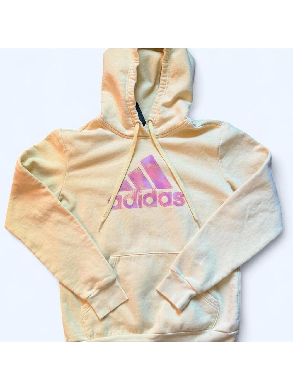 Adidas Women's Yellow and Cream Hoody